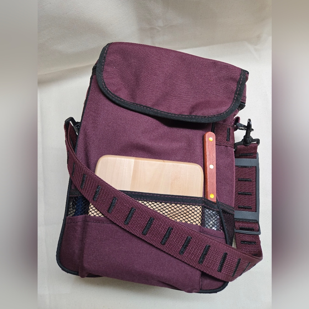 Stylish Burgundy Insulated Wine & Cheese Picnic Bag